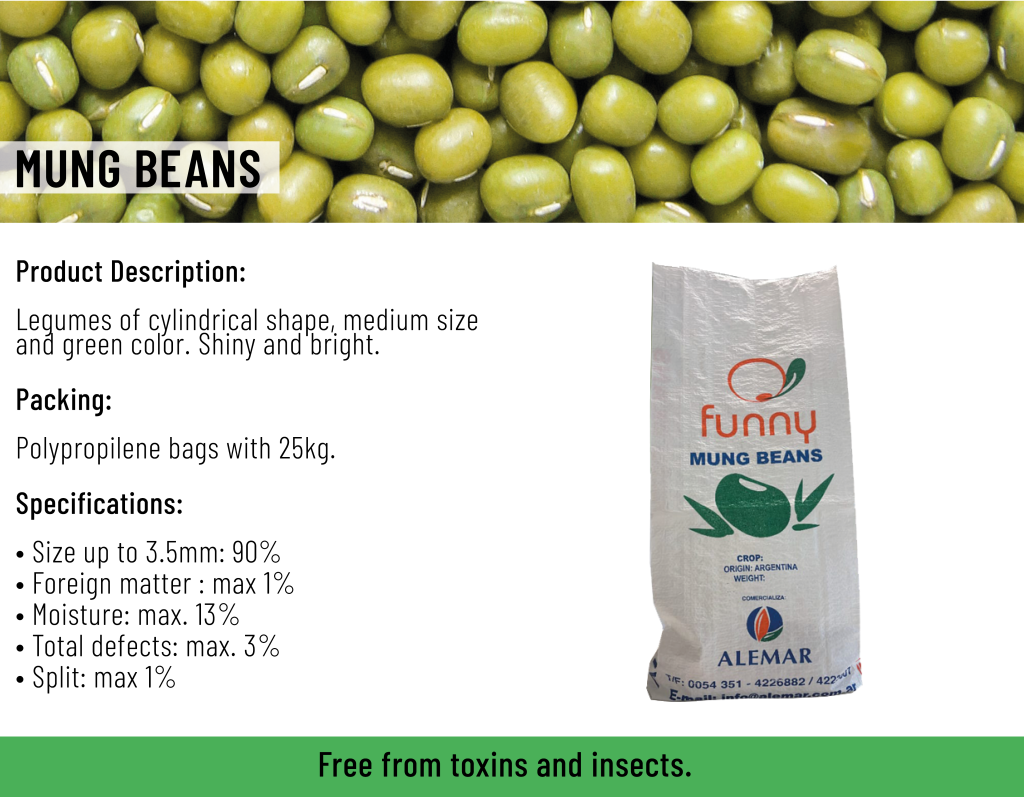 Mung beans description and specifications